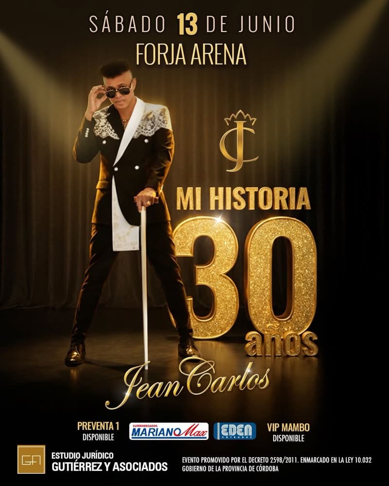 Flyer de Jean Carlos en FORJA — Sáb 13 de junio